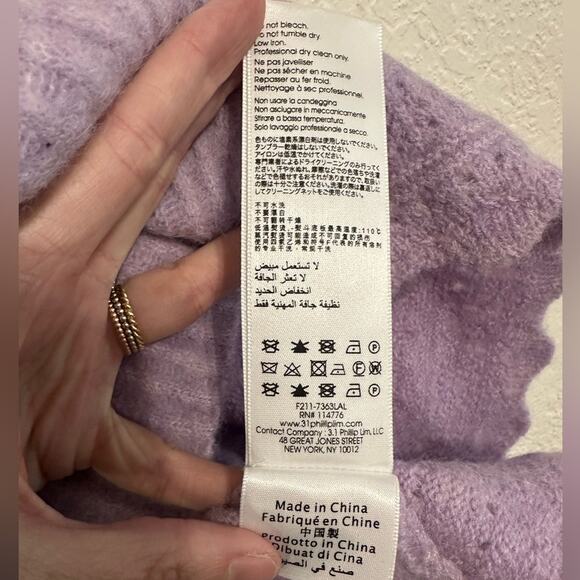 3.1 Phillip Lim Lofty Lilac Sweater size S Oversized Embroidery detail - Picture 10 of 12